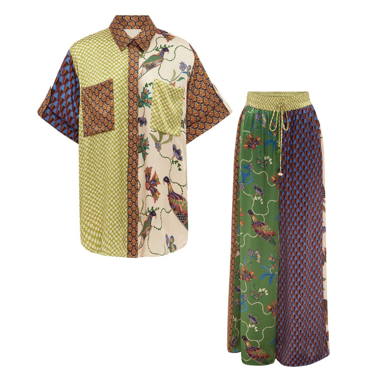 Printed Shirt and Pants Set