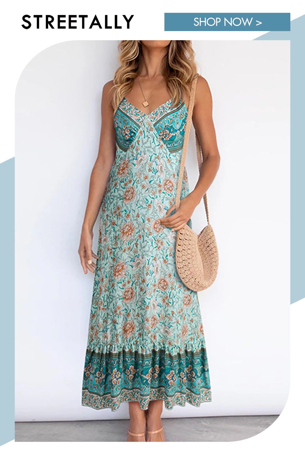 New Elegant Casual Women's Boho Sling Floral Maxi Dresses