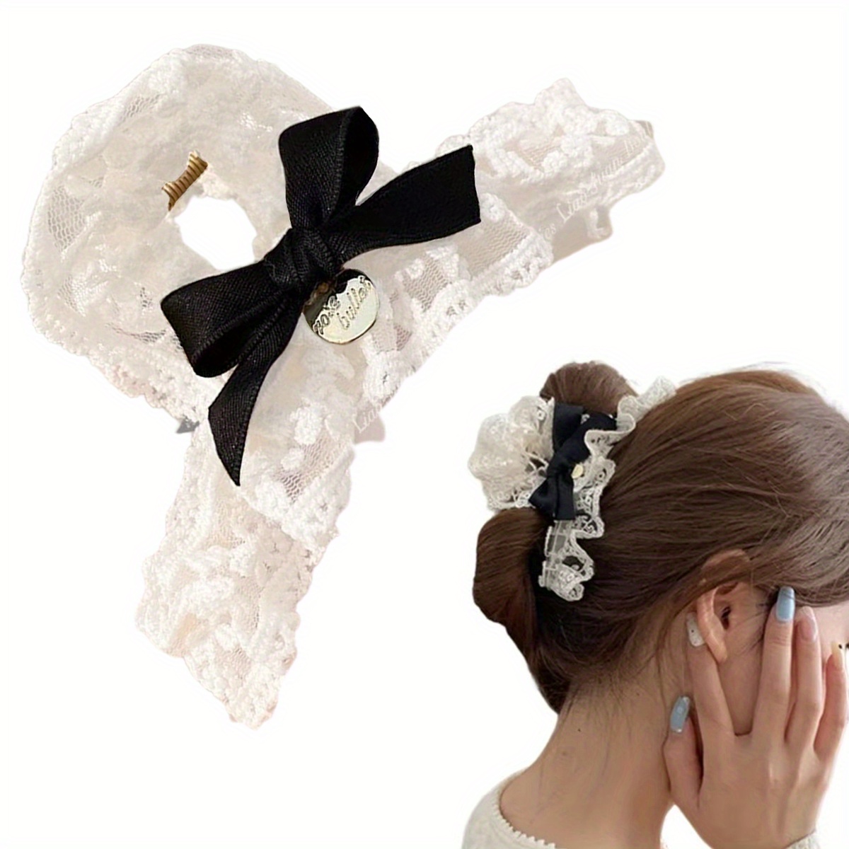 1pc Lovely Hair Claw French Bowknot\u002F Flower Hair Clip for Woman Makeup Ponytail Hair Delicate Jaw Clip for