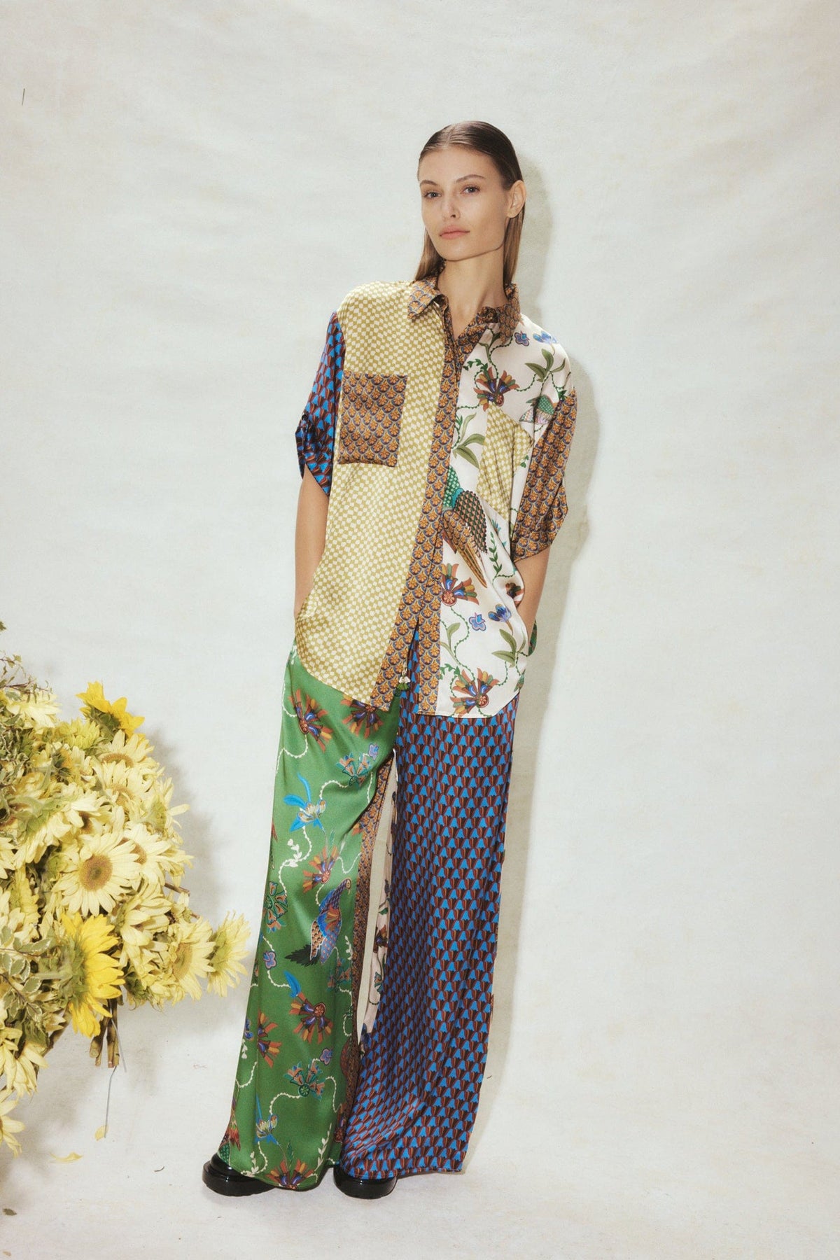 Printed Shirt and Pants Set