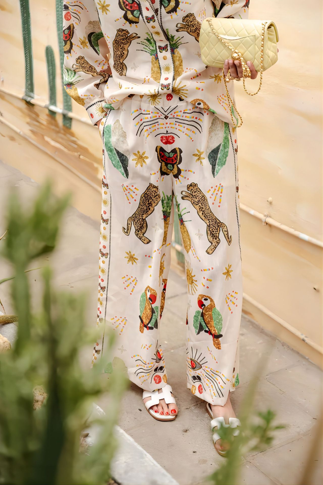 Graffiti Printed Long Sleeve Shirt and Pants Set