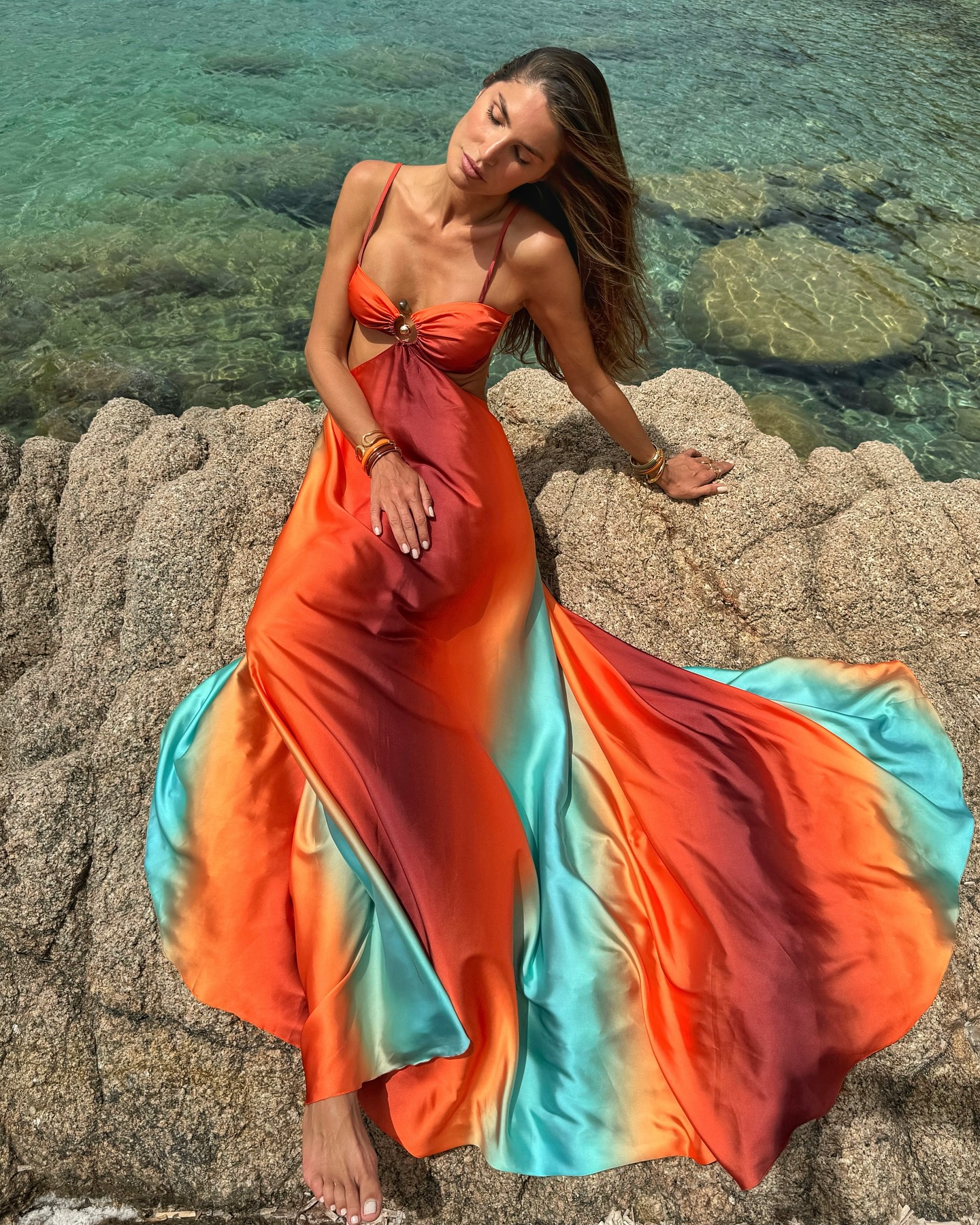 Sling Ombre Print Dress