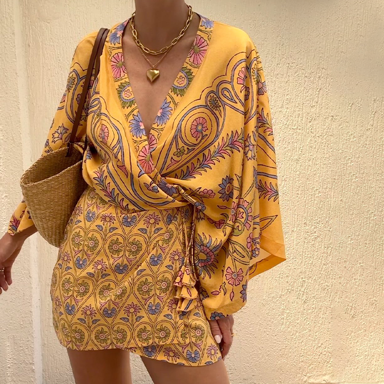 Vacation Printed Mini Dress