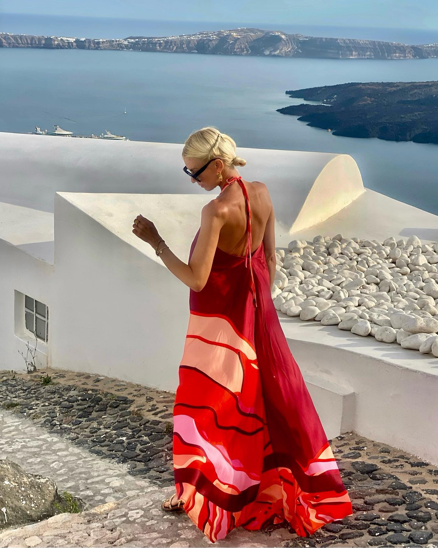 Halter Backless Printed Dress