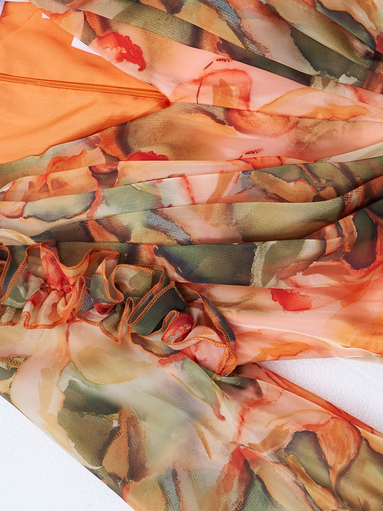 Fenicia Orange Floral Printed Maxi Dress